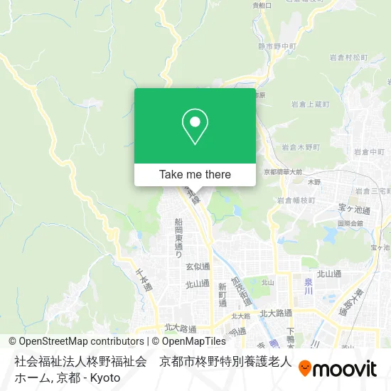 社会福祉法人柊野福祉会　京都市柊野特別養護老人ホーム map