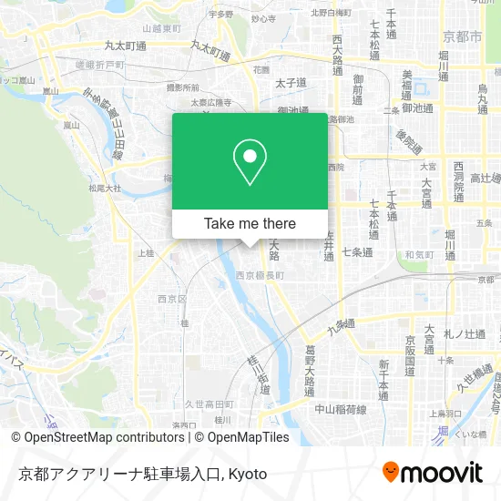 Kyoto Aquarena Parking Entrance map