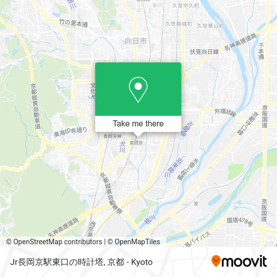 Jr長岡京駅東口の時計塔 map