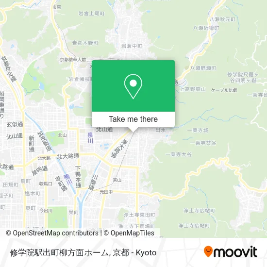 修学院駅出町柳方面ホーム map