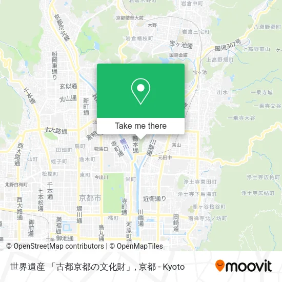 世界遺産 「古都京都の文化財」 map