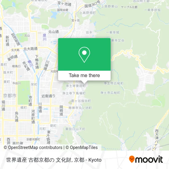 世界遺産 古都京都の 文化財 map