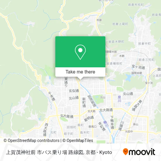 Kamigamo Shrine Bus Stop Route Map map