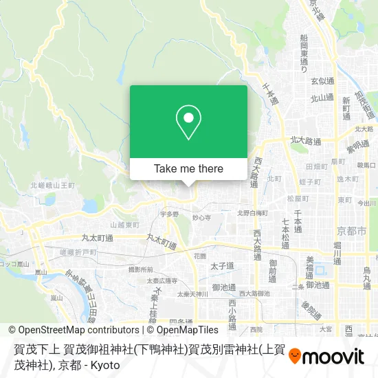 賀茂下上 賀茂御祖神社(下鴨神社)賀茂別雷神社(上賀茂神社) map