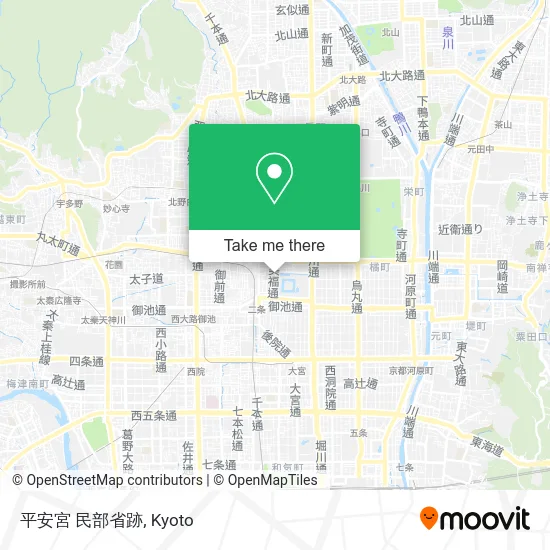 Heian Palace Ministry of Popular Affairs Site map