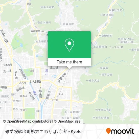 修学院駅出町柳方面のりば map