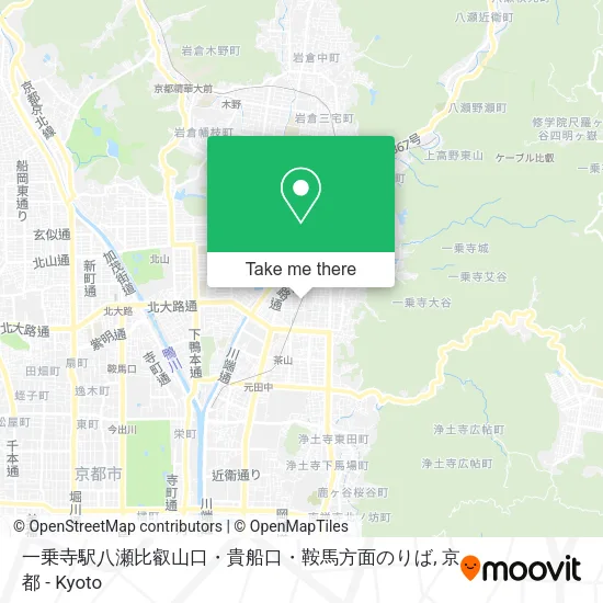 一乗寺駅八瀬比叡山口・貴船口・鞍馬方面のりば map