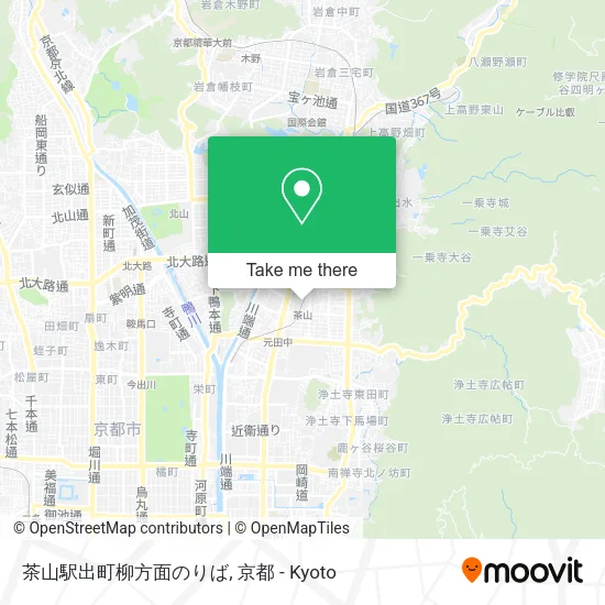 茶山駅出町柳方面のりば map