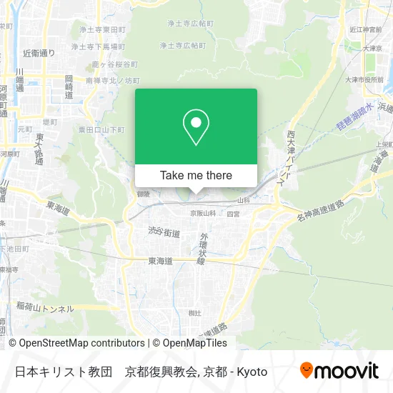 Japan Christian Church Kyoto Reconstruction Church map