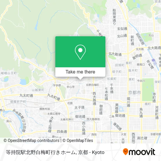 等持院駅北野白梅町行きホーム map