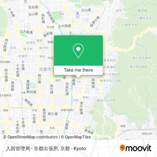 Immigration Bureau - Kyoto Branch Office map