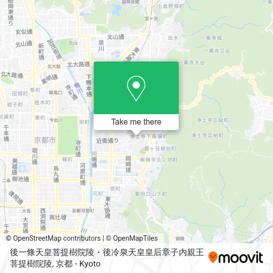 後一條天皇菩提樹院陵・後冷泉天皇皇后章子内親王菩提樹院陵 map
