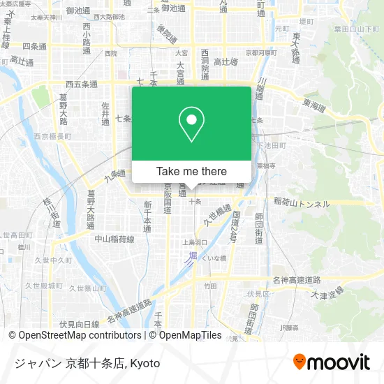 Japan Kyoto Jujo Store map