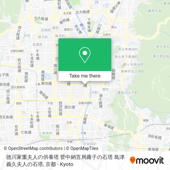 徳川家重夫人の供養塔 菅中納言局庸子の石塔 島津義久夫人の石塔 map