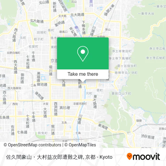 Memorial to Sakuma Shozan and Omura Masujiro map