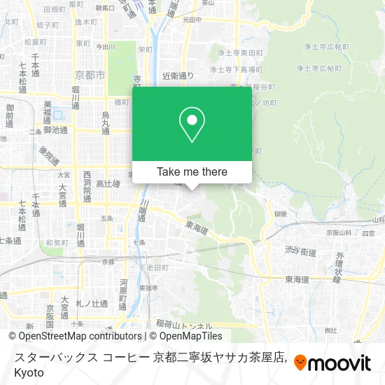 Starbucks Coffee Kyoto Ninenzaka Yasaka Teahouse map