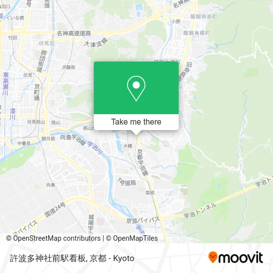 許波多神社前駅看板 map