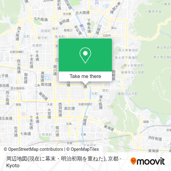 周辺地図(現在に幕末・明治初期を重ねた) map