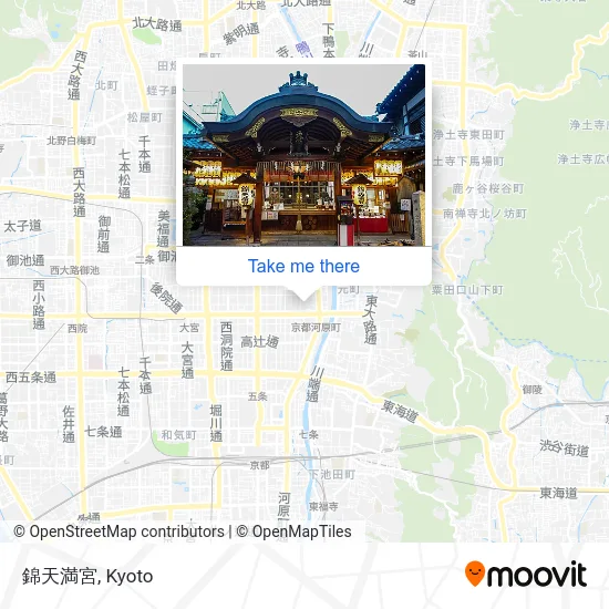 Nishiki Tenmangu Shrine map