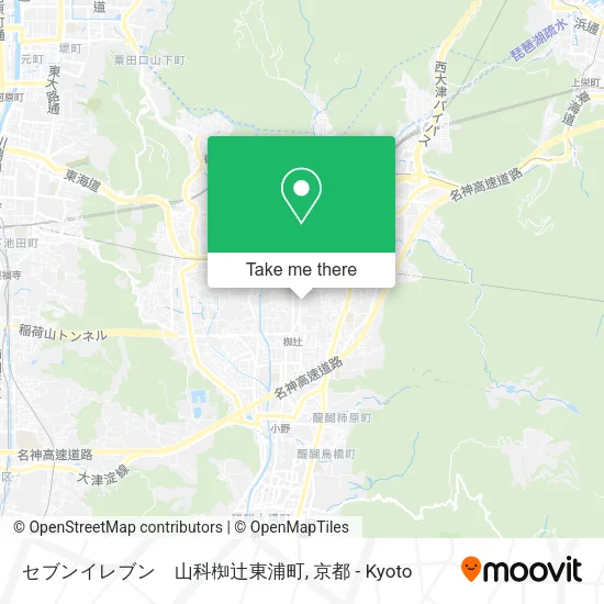 Seven Eleven Yamashina Nishitsuji East Town map