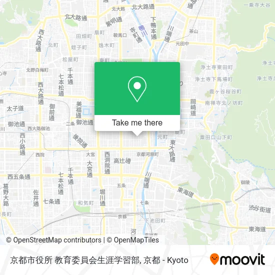 京都市役所 教育委員会生涯学習部 map