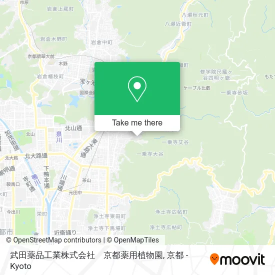 武田薬品工業株式会社　京都薬用植物園 map