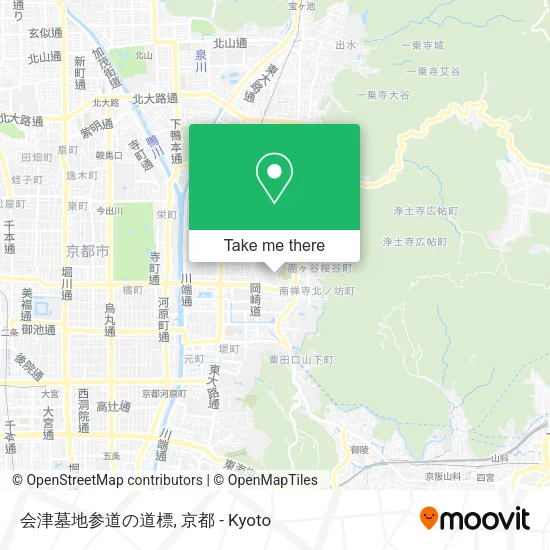 会津墓地参道の道標 map