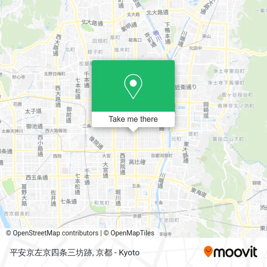 平安京左京四条三坊跡 map