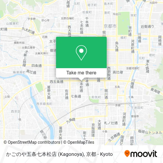 かごのや五条七本松店 (Kagonoya) map