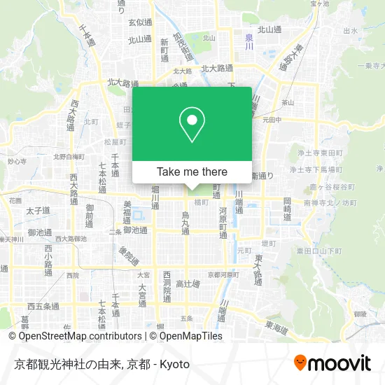 Kyoto Tourism Shrine Origin map