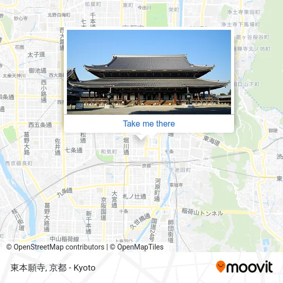 Higashi Honganji Temple map