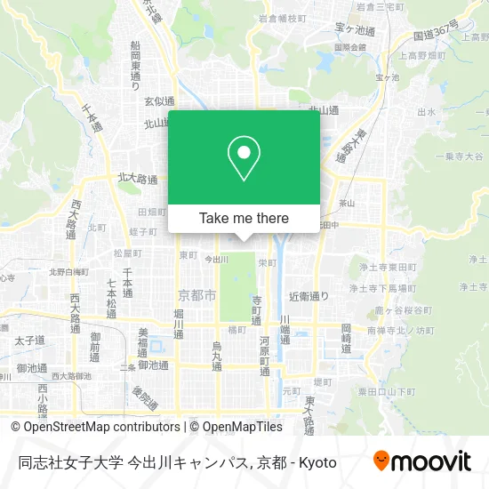 Doshisha Women's College Imadegawa Campus map
