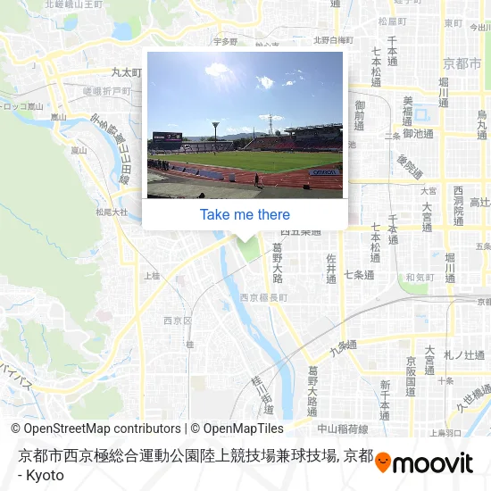 Kyoto City Nishikyogoku General Sports Park Athletic and Ball Game Stadium map