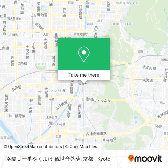 Rakuyo Twenty-First Yakuyoke Kannon Bodhisattva map