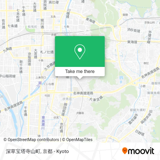 Fukakusa Treasure Pagoda Temple Mountain Town map