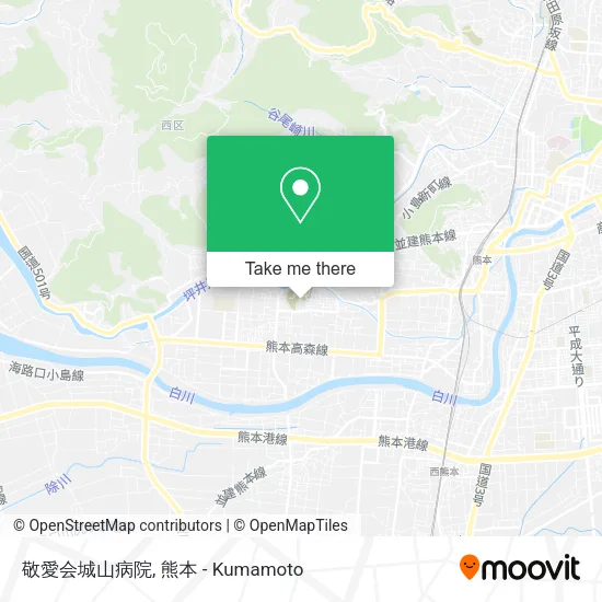 敬愛会城山病院 map