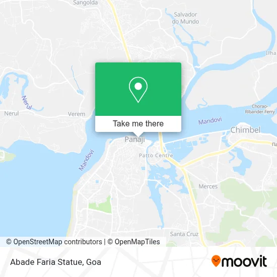 Abade Faria Statue map