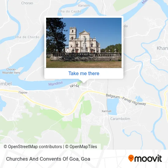 Churches And Convents Of Goa map