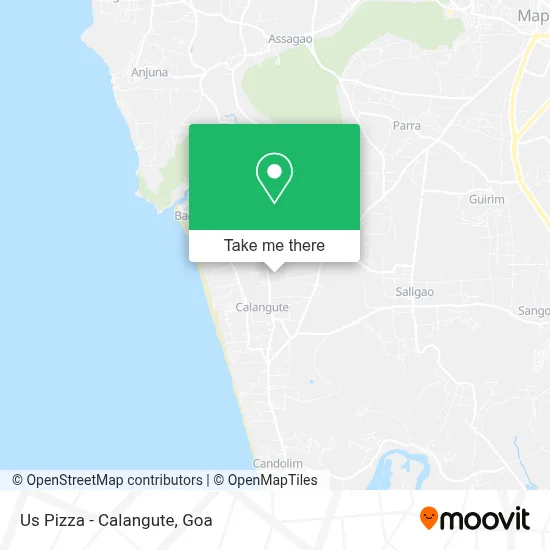 Us Pizza - Calangute map