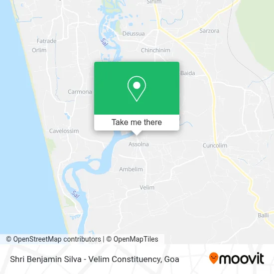 Shri Benjamin Silva - Velim Constituency map