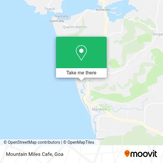 Mountain Miles Cafe map