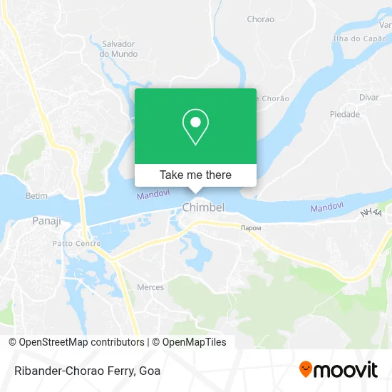 Ribander-Chorao Ferry map