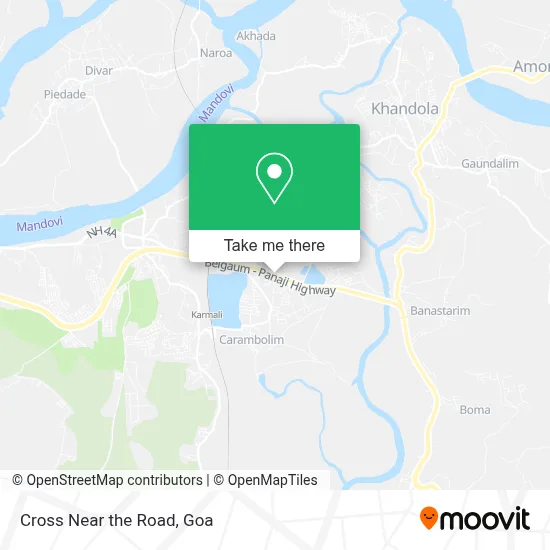 Cross Near the Road map