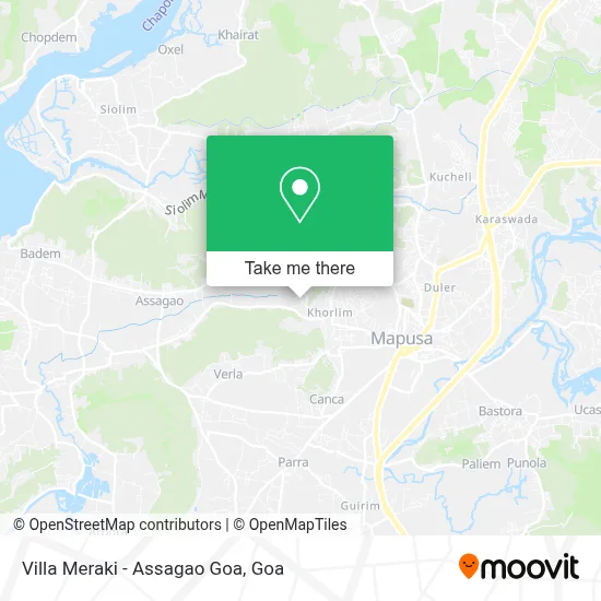 Villa Meraki - Assagao Goa map