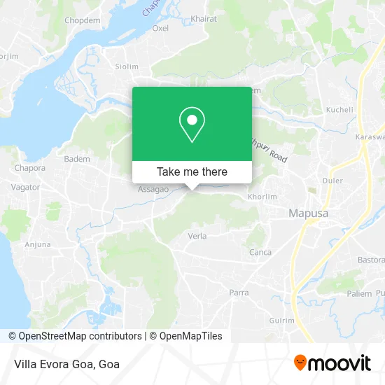 Villa Evora Goa map