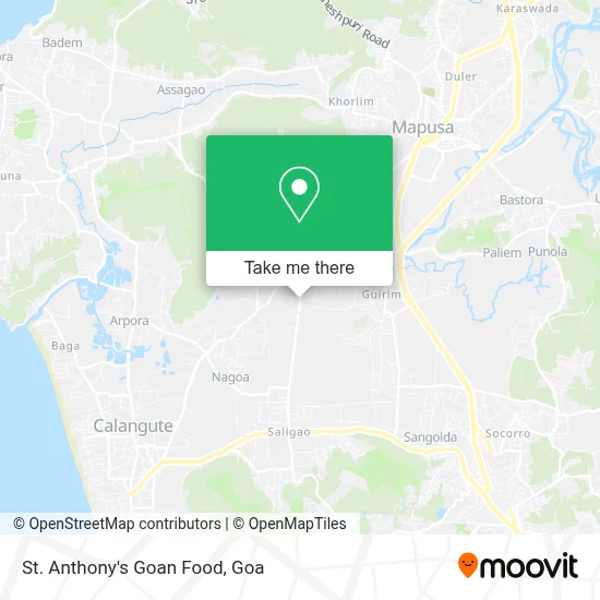 St. Anthony's Goan Food map