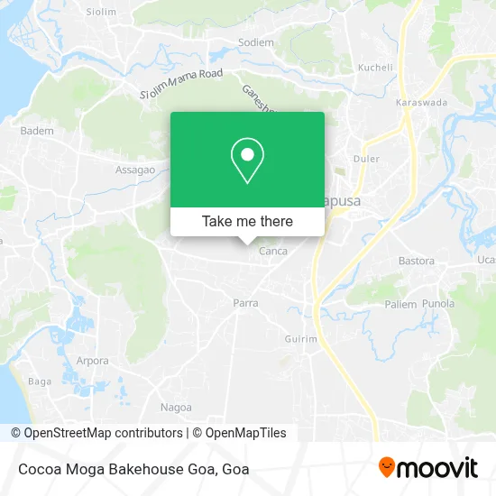 Cocoa Moga Bakehouse Goa map