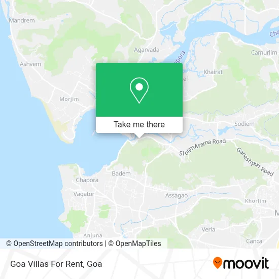 Goa Villas For Rent map