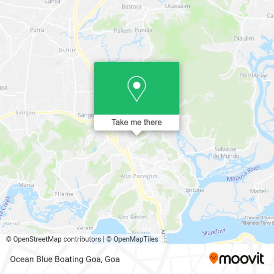 Ocean Blue Boating Goa map