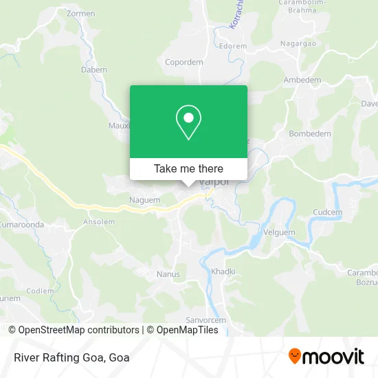 River Rafting Goa map